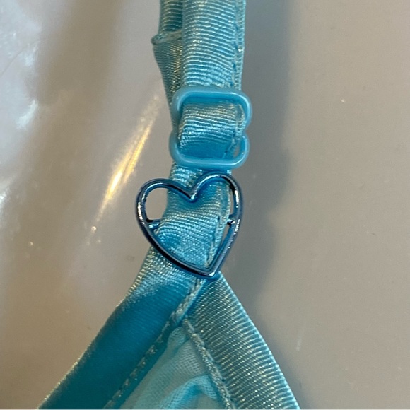 La Senza 2 Piece Baby Blue Sheer Chemise Sleep Shirt Cami Set Size S NWT - Picture 9 of 16